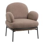 Πολυθρόνα Jaycob pakoworld μπουκλέ κρεμ-πόδι μαύρο μέταλλο 74x71x83εκ - ΚΑΡΕΚΛΕΣ - ΠΟΛΥΘΡΟΝΕΣ ΕΣ. στο Milonadakis.gr