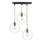 Φωτιστικό οροφής τρίφωτο Kasper pakoworld E27 μαύρο-χρυσό Φ30x79εκ - ΦΩΤΙΣΤΙΚΑ ΟΡΟΦΗΣ στο Milonadakis.gr