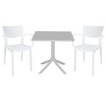 Τραπεζαρία κήπου Groovy-Fontline pakoworld σετ 3τεμ PP λευκό 80x80x74,5εκ. - ΣΕΤ ΤΡΑΠΕΖΑΡΙΕΣ στο Milonadakis.gr