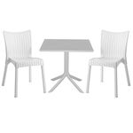 Τραπεζαρία κήπου Groovy-Confident pakoworld σετ 3τεμ PP λευκό 80x80x74,5εκ. - ΣΕΤ ΤΡΑΠΕΖΑΡΙΕΣ στο Milonadakis.gr