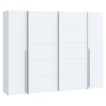 Ντουλάπα ρούχων Verzo pakoworld τετράφυλλη λευκό μελαμίνης 270.5x61x210.5εκ - ΝΤΟΥΛΑΠΕΣ στο Milonadakis.gr
