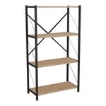 Βιβλιοθήκη Jackrey pakoworld oak-μαύρο μελαμίνης 60x30x114εκ - ΒΙΒΛΙΟΘΗΚΕΣ στο Milonadakis.gr