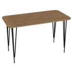 Τραπέζι Polkan pakoworld oak-μαύρο μελαμίνης 120x60x73εκ - ΤΡΑΠΕΖΙΑ ΚΟΥΖΙΝΑΣ στο Milonadakis.gr