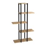 Επιδαπέδια ραφιέρα Ploko pakoworld oak-μαύρο μελαμίνης 60x24x110εκ - ΟΡΓΑΝΩΣΗ ΣΠΙΤΙΟΥ στο Milonadakis.gr