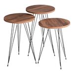 Βοηθητικά τραπέζια Wakmi pakoworld σετ 3τεμ φυσικό μελαμίνης-μαύρο μέταλλο - ΒΟΗΘΗΤΙΚΑ ΤΡΑΠΕΖΑΚΙΑ στο Milonadakis.gr