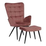 Πολυθρόνα με υποπόδιο Dorita pakoworld βελούδο σάπιο μήλο-μαύρο πόδι 68.5x76x103εκ - ΚΑΡΕΚΛΕΣ - ΠΟΛΥΘΡΟΝΕΣ ΕΣ. στο Milonadakis.gr