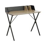 Γραφείο εργασίας Zervan pakoworld μελαμίνη σε φυσική-μαύρη απόχρωση 90x50x85εκ - ΓΡΑΦΕΙΑ στο Milonadakis.gr