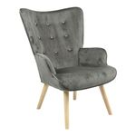 Πολυθρόνα Fluffy pakoworld βελούδο ανθρακί-φυσικό πόδι 75x69x96εκ - ΚΑΡΕΚΛΕΣ - ΠΟΛΥΘΡΟΝΕΣ ΕΣ. στο Milonadakis.gr