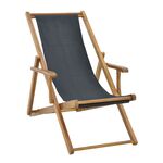 Σεζλόνγκ Xurian pakoworld ξύλο ακακίας φυσικό-πανί pvc μαύρο - ΞΑΠΛΩΣΤΡΕΣ στο Milonadakis.gr