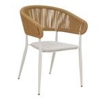 Πολυθρόνα αλουμινίου Raven pakoworld στοιβαζόμενη λευκός σκελετός-φυσικό textilene-rattan 57x62x78εκ - ΚΑΡΕΚΛΕΣ - ΠΟΛΥΘΡΟΝΕΣ στο Milonadakis.gr