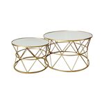Tραπέζια σαλονιού Pelosif Inart χρυσό σετ 2τεμ μέταλλο - ΤΡΑΠΕΖΑΚΙΑ ΣΑΛΟΝΙΟΥ στο Milonadakis.gr