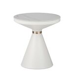 Βοηθητικό τραπέζι Coozlin Inart sintered stone σε απόχρωση λευκό μαρμάρου με μαύρο-χρυσό μέταλλο Φ50x50εκ - ΒΟΗΘΗΤΙΚΑ ΤΡΑΠΕΖΑΚΙΑ στο Milonadakis.gr