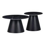 Βοηθητικά τραπέζια Fabrin Inart μαύρο μαρμάρου sintered stone-μαύρο μέταλλο - ΒΟΗΘΗΤΙΚΑ ΤΡΑΠΕΖΑΚΙΑ στο Milonadakis.gr