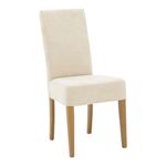 Καρέκλα Ditta pakoworld ύφασμα σε γκρι-μπεζ απόχρωση με πόδι μασίφ ξύλο σε καρυδί απόχρωση - ΚΑΡΕΚΛΕΣ - ΠΟΛΥΘΡΟΝΕΣ ΕΣ. στο Milonadakis.gr