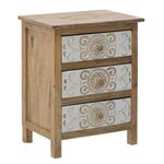 Συρταριέρα Inart 3-50-245-0017 ξύλο φυσικό-λευκό 72x35x76εκ - ΣΥΡΤΑΡΙΕΡΕΣ - ΤΟΥΑΛΕΤΕΣ στο Milonadakis.gr