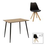 Τραπεζαρία Cuba-Caron σετ 3τεμ pakoworld MDF και pp σε μαύρη-φυσική απόχρωση 70x70x75εκ - ΤΡΑΠΕΖΑΡΙΕΣ στο Milonadakis.gr