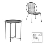 Tραπεζαρία Dapper-Caius pakoworld σετ 3τεμ μαύρο μέταλλο-μαύρο pe Φ46x52εκ - ΣΕΤ ΤΡΑΠΕΖΑΡΙΕΣ στο Milonadakis.gr