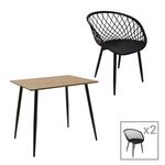 Τραπεζαρία Ezra-Cuba pakoworld σετ 3τεμ pp-mdf σε μαύρη-sonoma απόχρωση 70x70x75εκ - ΤΡΑΠΕΖΑΡΙΕΣ στο Milonadakis.gr