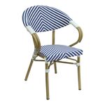 Πολυθρόνα Isaia pakoworld στοιβαζόμενη φυσικό αλουμίνιο-λευκό και μπλε textilene 57x57x83εκ - ΚΑΡΕΚΛΕΣ - ΠΟΛΥΘΡΟΝΕΣ στο Milonadakis.gr