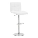 Σκαμπό μπαρ Remina pakoworld πτυσσόμενο λευκό pu-βάση χρωμίου 44x44x112εκ - ΣΚΑΜΠΟ ΜΠΑΡ στο Milonadakis.gr