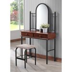 Τουαλέτα κρεβατοκάμαρας με σκαμπό Tressa pakoworld καρυδί rubberwood-μαύρο μέταλλο - ΣΥΡΤΑΡΙΕΡΕΣ - ΤΟΥΑΛΕΤΕΣ στο Milonadakis.gr