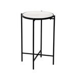 Βοηθητικό τραπεζάκι σαλονιού Luxere Inart μαύρο μέταλλο-λευκό μαρμάρου Φ40x65.5εκ - ΒΟΗΘΗΤΙΚΑ ΤΡΑΠΕΖΑΚΙΑ στο Milonadakis.gr
