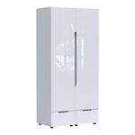 Ντουλάπα δίφυλλη Afina pakoworld mdf-μελαμίνη σε λευκή glossy απόχρωση 100x57x213εκ - ΝΤΟΥΛΑΠΕΣ στο Milonadakis.gr