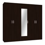 Ντουλάπα πεντάφυλλη με καθρέφτη Luna pakoworld σε wenge απόχρωση 220x52x200εκ - ΝΤΟΥΛΑΠΕΣ στο Milonadakis.gr