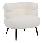 Πολυθρόνα Foleja pakoworld μπουκλέ ύφασμα σε λευκή απόχρωση με μάυρα μεταλλικά πόδια 76x75x72εκ - ΠΟΛΥΘΡΟΝΕΣ-ΜΠΕΡΖΕΡΕΣ στο Milonadakis.gr