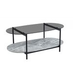 ΤΡΑΠΕΖΙ ΣΑΛΟΝΙΟΥ ΟΒΑΛ KITTY HM18040 ΓΥΑΛΙ ΦΙΜΕ TOP-GREY MARBLE ΜΕΛΑΜΙΝΗ 110x50x43Υεκ - ΤΡΑΠΕΖΑΚΙΑ ΣΑΛΟΝΙΟΥ στο Milonadakis.gr