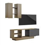 ΣΥΝΘΕΣΗ ΤΗΛΕΟΡΑΣΗΣ TYSON HM18081 ΜΕΛΑΜΙΝΗ ΣΟΝΑΜΑ-ΓΚΡΙ 140x31.5x43.5Υεκ. - ΣΥΝΘΕΣΕΙΣ ΣΑΛΟΝΙΟΥ στο Milonadakis.gr