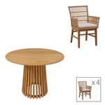 Τραπεζαρία Inca-Kenda pakoworld σετ 5τεμ σε φυσική-μπεζ απόχρωση Φ80x75εκ - ΣΕΤ ΤΡΑΠΕΖΑΡΙΕΣ στο Milonadakis.gr