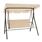 Κούνια κήπου Globo pakoworld μέταλλο μαύρο-ύφασμα μπεζ 170x110x153εκ - ΚΟΥΝΙΕΣ - ΦΩΛΙΕΣ στο Milonadakis.gr