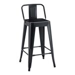 Σκαμπό μπαρ μεσαίου ύψους με πλάτη Utopia pakoworld μαυρο μέταλλο 42x42x86εκ - ΣΚΑΜΠΟ ΜΠΑΡ στο Milonadakis.gr