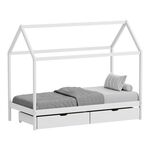 Παιδικό κρεβάτι Mellin τ.Montessori με 2 συρτάρια pakoworld ξύλο πεύκου σε λευκή απόχρωση 90x190εκ - ΠΑΙΔΙΚΟ ΔΩΜΑΤΙΟ στο Milonadakis.gr