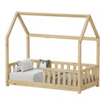 Παιδικό κρεβάτι Bambie με κιγκλίδωμα τ.Montessori pakoworld ξύλο πεύκου σε φυσική απόχρωση 70x140εκ - ΠΑΙΔΙΚΟ ΔΩΜΑΤΙΟ στο Milonadakis.gr