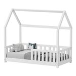 Παιδικό κρεβάτι Bambie με κιγκλίδωμα τ.Montessori pakoworld ξύλο πεύκου σε λευκή απόχρωση 70x140εκ - ΠΑΙΔΙΚΟ ΔΩΜΑΤΙΟ στο Milonadakis.gr