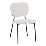 Καρέκλα Cathair pakoworld μπουκλέ ύφασμα σε μπεζ απόχρωση με μαύρα μεταλλικά πόδια 68x66x82.5εκ - ΚΑΡΕΚΛΕΣ - ΠΟΛΥΘΡΟΝΕΣ ΕΣ. στο Milonadakis.gr