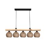 Φωτιστικό οροφής πεντάφωτο Salote pakoworld Ε27 σε καφέ-φυσική απόχρωση 100x18x24εκ - ΦΩΤΙΣΤΙΚΑ ΟΡΟΦΗΣ στο Milonadakis.gr