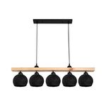 Φωτιστικό οροφής πεντάφωτο Salote pakoworld Ε27 σε καφέ-μαύρη απόχρωση 100x18x24εκ - ΦΩΤΙΣΤΙΚΑ ΟΡΟΦΗΣ στο Milonadakis.gr