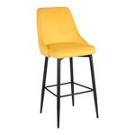 Σκαμπό μπαρ Zedna pakoworld κίτρινο βελούδο με μαύρα μεταλλικά πόδια 52x57x111εκ - ΣΚΑΜΠΟ ΜΠΑΡ στο Milonadakis.gr