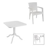 Τραπεζαρία Icon-Halcyon pakoworld σετ 5τεμ PP σε λευκή απόχρωση - ΣΕΤ ΤΡΑΠΕΖΑΡΙΕΣ στο Milonadakis.gr