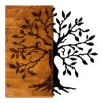 Διακοσμητικό τοίχου Trelbo pakoworld ξύλο πεύκου σε φυσική απόχρωση με μαύρο μέταλλο 58x3x58εκ - ΔΙΑΚΟΣΜΗΤΙΚΑ ΤΟΙΧΟΥ στο Milonadakis.gr