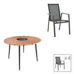 Τραπεζαρία Pinap-Dashiell σετ 5τεμ pakoworld μαύρο αλουμίνιο και plywood σε φυσική απόχρωση Φ110x74εκ - ΣΕΤ ΤΡΑΠΕΖΑΡΙΕΣ στο Milonadakis.gr