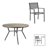 Τραπεζαρία Appa-Moly σετ 5τεμ pakoworld αλουμίνιο και plywood σε ανθρακί απόχρωση Φ120x74εκ - ΣΕΤ ΤΡΑΠΕΖΑΡΙΕΣ στο Milonadakis.gr