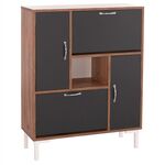 ΠΑΠΟΥΤΣΟΘΗΚΗ MEDY HM18187.02 ΜΕΛΑΜΙΝΗ ΣΕ ΦΥΣΙΚΟ & ΑΝΘΡΑΚΙ-ΜΑΥΡΑ ΠΟΔΙΑ 85x30x108.5Υεκ - ΝΤΟΥΛΑΠΙΑ - ΠΑΠΟΥΤΣΟΘΗΚΕΣ στο Milonadakis.gr