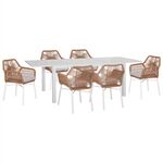 ΣΕΤ ΤΡΑΠΕΖΑΡΙΑΣ ΕΞ.ΧΩΡΟΥ 7ΤΜΧ KRUM HM21132 ΛΕΥΚΟ ΑΛΟΥΜΙΝΙΟ--P.E.TWISTED RATTAN - ΣΕΤ ΤΡΑΠΕΖΑΡΙΕΣ στο Milonadakis.gr