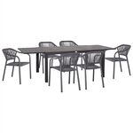 ΣΕΤ ΤΡΑΠΕΖΑΡΙΑΣ ΕΞ.ΧΩΡΟΥ 7ΤΜΧ KRUM HM21132.04 ΣΚΟΥΡΟ ΓΚΡΙ ΑΛΟΥΜΙΝΙΟ-P.E.TWISTED RATTAN - ΣΕΤ ΤΡΑΠΕΖΑΡΙΕΣ στο Milonadakis.gr