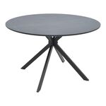 Τραπέζι Xuson pakoworld mdf σε ανθρακί απόχρωση με πόδι μαύρο μέταλλο Φ120x75εκ - ΤΡΑΠΕΖΙΑ ΚΟΥΖΙΝΑΣ στο Milonadakis.gr