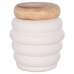 ΤΡΑΠΕΖΙ ΒΟΗΘΗΤΙΚΟ PUFFAT HM18172.02 FIBER CEMENT ΛΕΥΚΟ- ΞΥΛΟ TEAK TOP Φ45x46Υεκ. - ΤΡΑΠΕΖΙΑ ΚΟΥΖΙΝΑΣ στο Milonadakis.gr